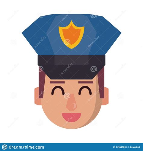 Personagem De Banda Desenhada Do Avatar Da Cara Do Pol cia Ilustração