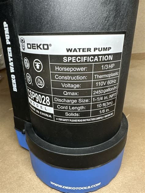 Deko Hp Sump Pump Gph Submersible Pump Clean Dirty Water