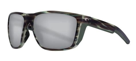 Costa Del Mar Ferg Mens Wrapped Sunglasses Matte Reef Frame With Polarized Glass Gray Silver