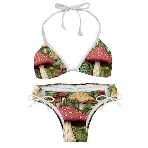 Mushroom Detachable Sponge Adjustable Strap Bikini Set Pack For Various Scenes Walmart