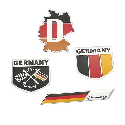 5cm x 5cm 3D Germany Flag Aluminium alloy Badge Shield Deutsch Car ...