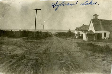 Main Street Of Sylvan Lake Looking North Of The Old Cpr Tracks On The