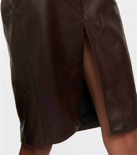 Saint Laurent Leather Pencil Skirt Saint Laurent