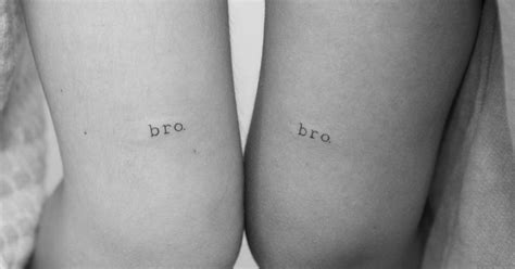 Bro Matching Lettering Tattoo For Siblings