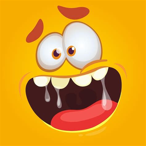 Premium Vector Funny Cartoon Monster Character Face Expression