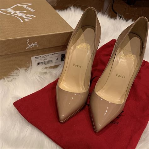 Authentic Louboutin Nude Pigalle Plato Heels Size 6 Depop