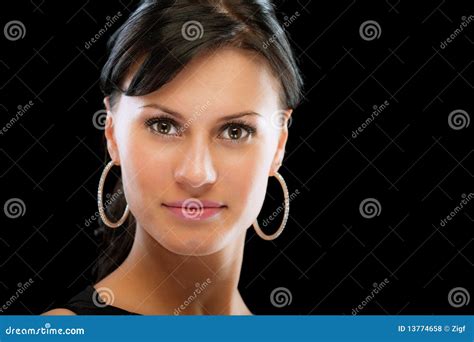 Portrait Of Beautiful Dark Haired Woman Stock Photo Image Of Lifestyles Brunette