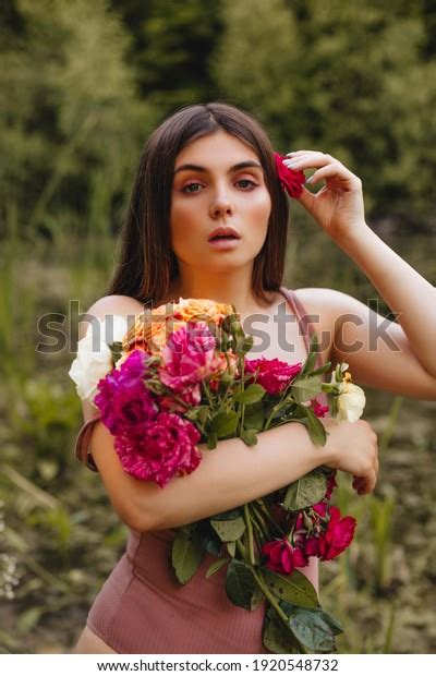 Brunette Girl Long Hair Nude Bodysuit Stock Photo 1920548732 Shutterstock