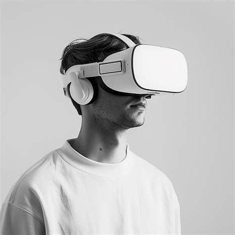 Premium Photo A Man Wearing A Virtual Reality Headset