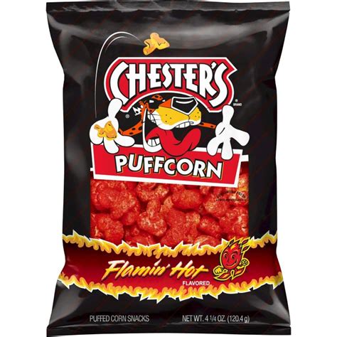 楽天市場アメリカウォルマート品チェスターズ パフコーン フレイミンホットフレーバーパフコーンスナック g Chester s Puffcorn Flamin Hot