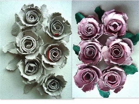 Egg Carton Roses How To Diy Recycle Paper Flowers Paper Crafts