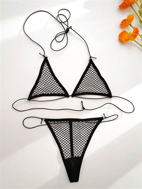 Classic Sexy Fishnet Insert Lingerie Set Shein Usa