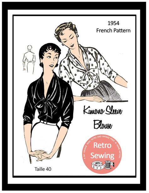 1950s Pussy Bow Blouse French Sewing Pattern Paper Pattern Etsy