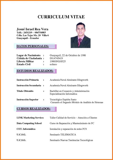 Curriculum Vitae Word Modelo De Curriculum Vitae Currículum