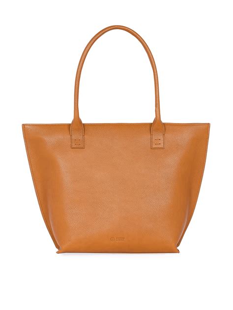 Tan Large Zipped Tote Bag