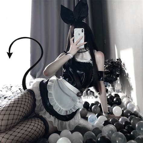 Jual Preorder Ojbk Black Bunny Girl Sexy Cosplay Costumes Sex Erotic Gothic Lingerie For Women
