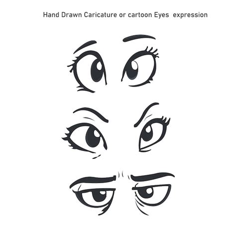 Premium Vector | Hand drawn caricature or cartoon eyes expression