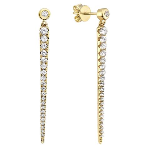 diamond gold dangle earrings  stdibs