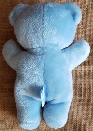 Peluche Ours Bleu Et Blanc Nounours Vintage