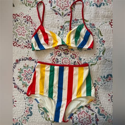 Solid Striped Swim Solid Stripes Bikini Set Poshmark