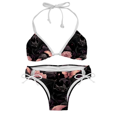Bats Detachable Sponge Adjustable Strap Bikini Set Two Pack Beachwear Scene Swimsuit Walmart
