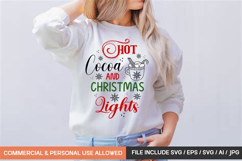 Hot Cocoa And Christmas Lights Svg Desig Graphic By Gatewaydesign Creative Fabrica