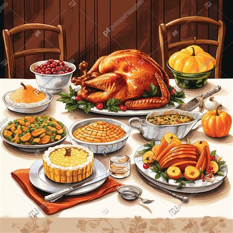 Bountiful Thanksgiving Feast Gratis Imagen De Ia Poweredtemplate