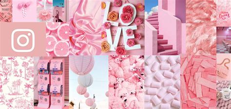 Light Pink Baby Pink Aesthetic Wall Collage Kit Digital Copy Pack Images