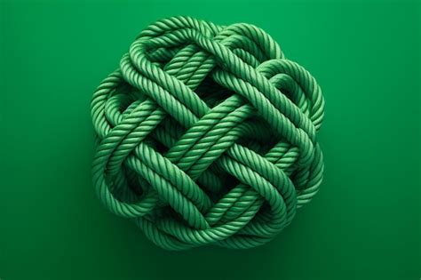 Premium Photo Nautical Rope Knots Copy Space Green Background