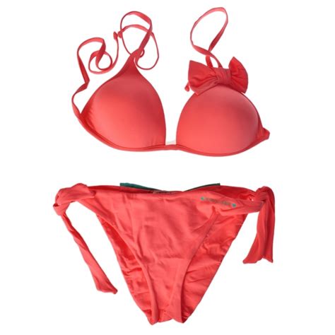 Twinset Triangle Sea Padded Stripe Print Gold White Bikini Made In Italy Luxury