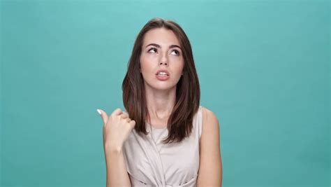 Stock Video Of Pretty Brunette Woman In T Shirt Choosing Shutterstock
