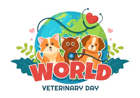 Premium Vector World Veterinary Day On April 29 Illustration With