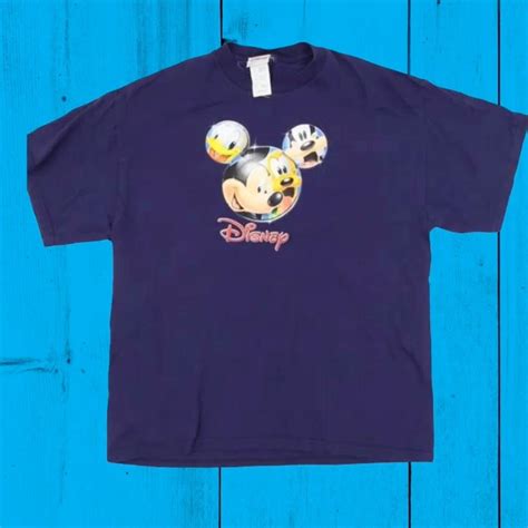 Disney Mens Blue T Shirt Size L Disney Mickey Depop