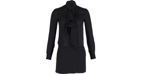 Theory Pussy Bow Mini Dress In Black Lyst