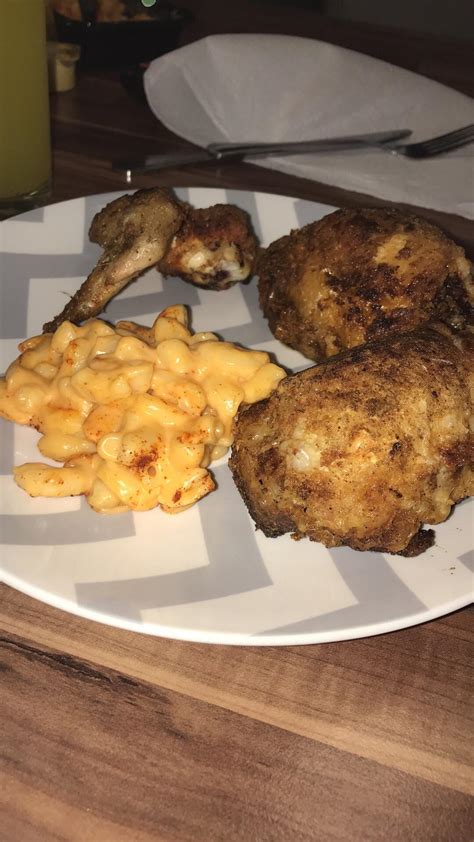 Homemade Fried Chicken With Macaroni And Cheese Rfood