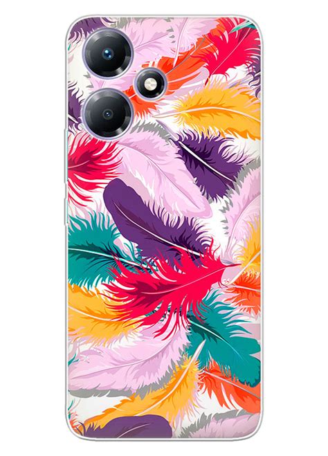 Infinix Hot i силиконовый чехол с картинкой Цветные перья