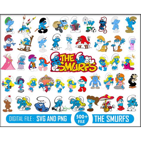 Smurfs Svg Cricut File Mega Bundle Smurfs Png Smurfs Inspire