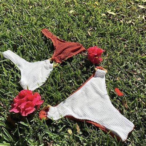 White Orange Bikini Set O Ring Details Brand New Depop