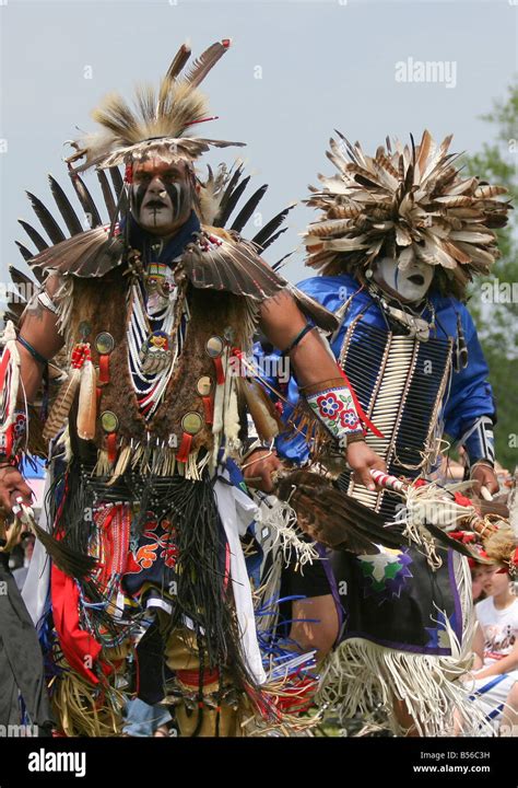 Two Native Americans Dance In Full Traditional Regalia At The 8th Annual Red Wing Powwow In