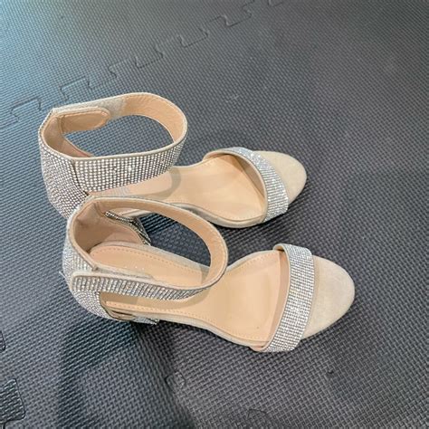 Sparkly Nude Block Heels Gem