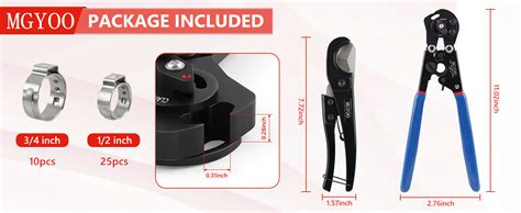 MGYOO Pex Crimping Tool Kit Cinch and Remove Dual-Function Pex Crimp ...