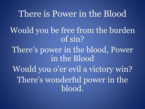 Ppt There Is Power In The Blood Powerpoint Presentation Free