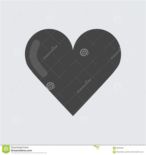 Heart Icon Vector Flat Stock Vector Illustration Of Black 96384093