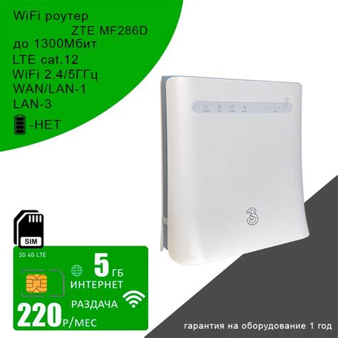Роутер ZTE MF286D I сим карта с интернетом и раздачей I 5ГБ за 220р/мес ...