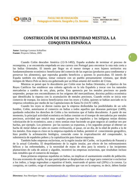 Pdf Construcci N De Una Identidad Mestiza La Pdf Fileterritorio De