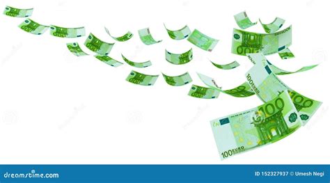 Eurobanknote Des Fliegen Auf Wei Em Hintergrund Stock Abbildung