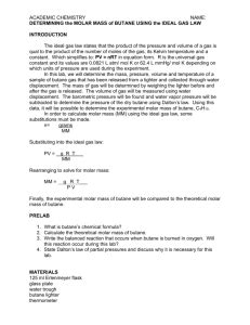 Molar Mass Of Butane Lab