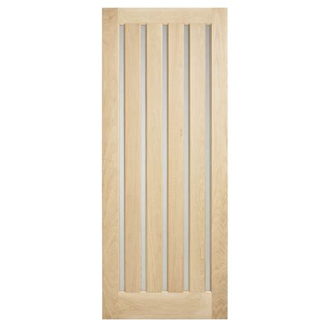 Corinthian Doors 2040 X 820 X 40mm Blonde Oak AWO 5VG Opaque Glass Entrance Door