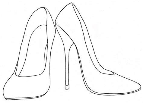 High Heels Shoes Coloring Printable And Drawing