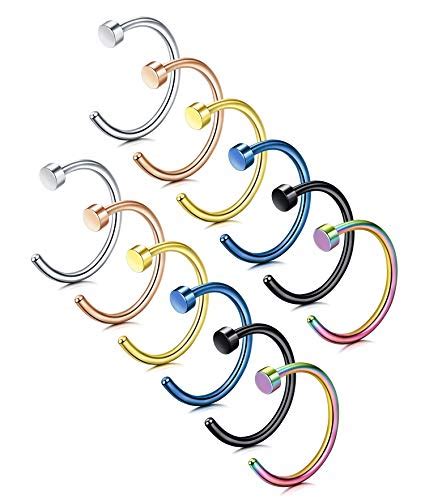 Fibo Steel G Pcs Stainless Steel Body Jewelry Piercing Nose Ring